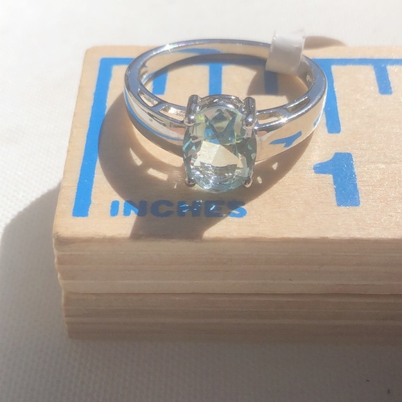 Genuine Aquamarine oval gemstone & Sterling Silver Ring - NEW WITH TAGS - Picture 6 of 6